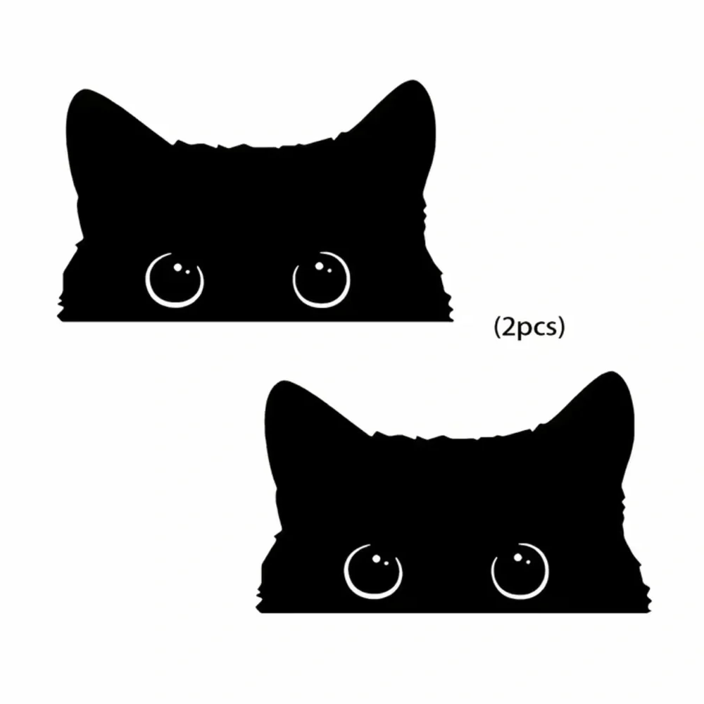 2 black cat vinyl stickers, for the car or computer.